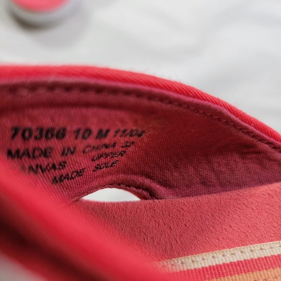 Clarkers Rubber Sole Y2K Pink And White Flip Flop Canvas Sandals Size 10 - Picture 7 of 7